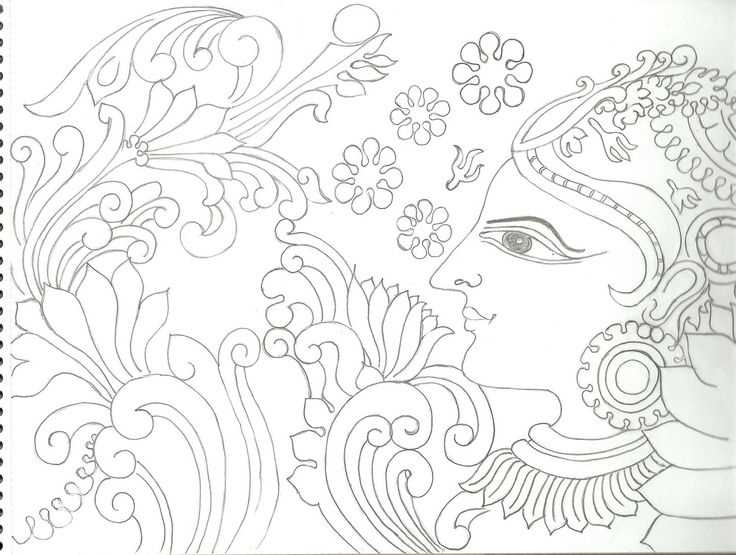 simple mural painting designs outline