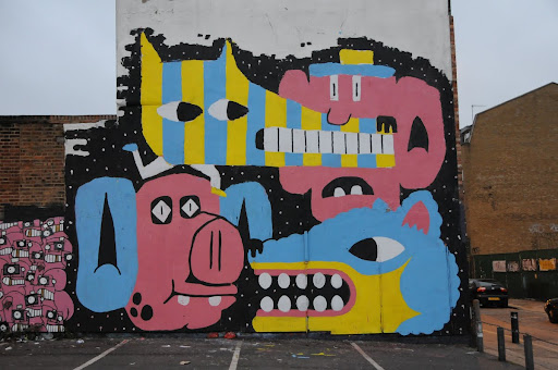 Collaborative Street Mural in East London: A Fusion of Artistic Talents