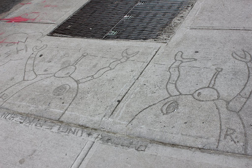 R. Robot: Cement Drawing in Williamsburg